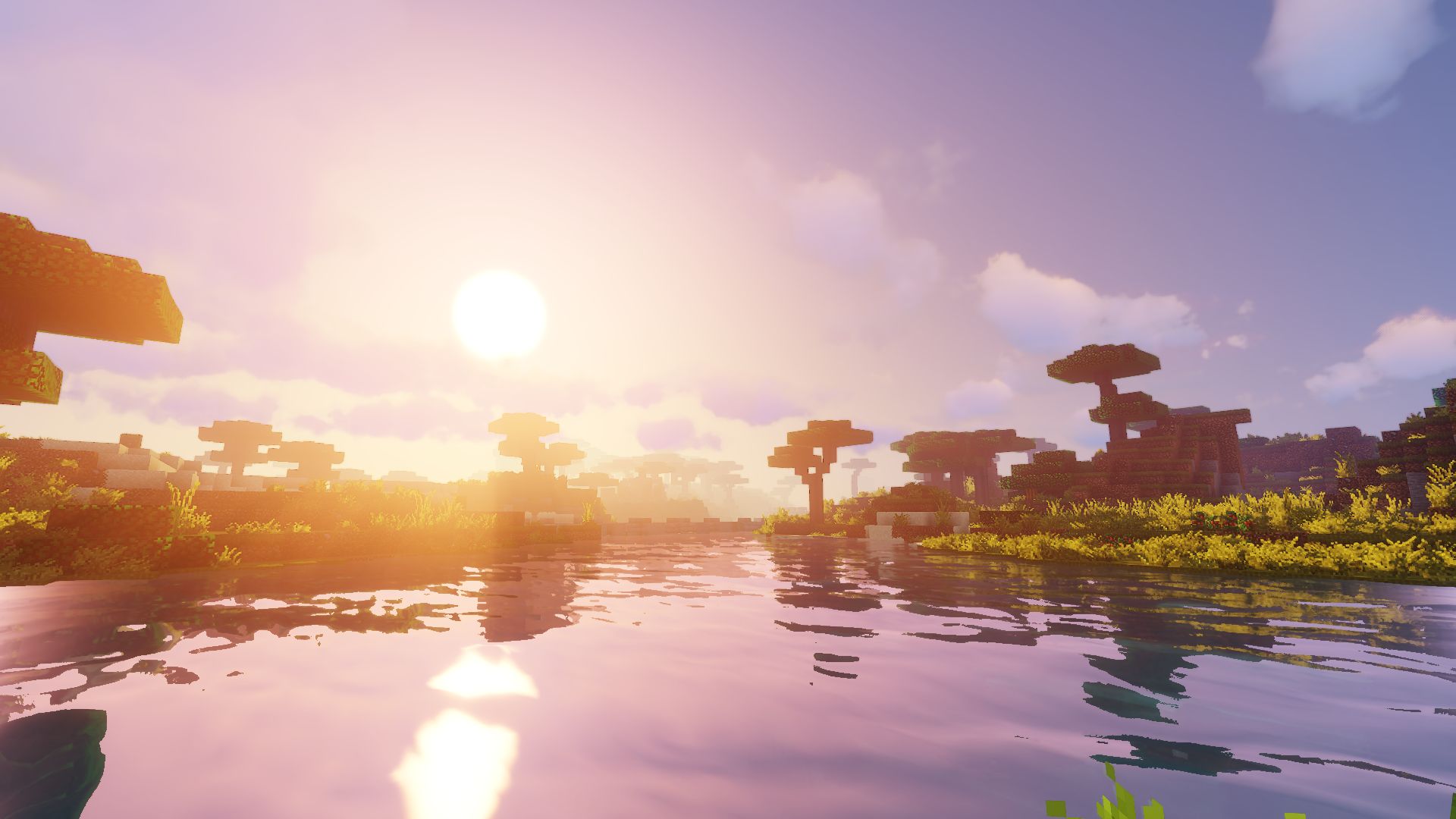 Abstract landscape representing Minecraft exploration